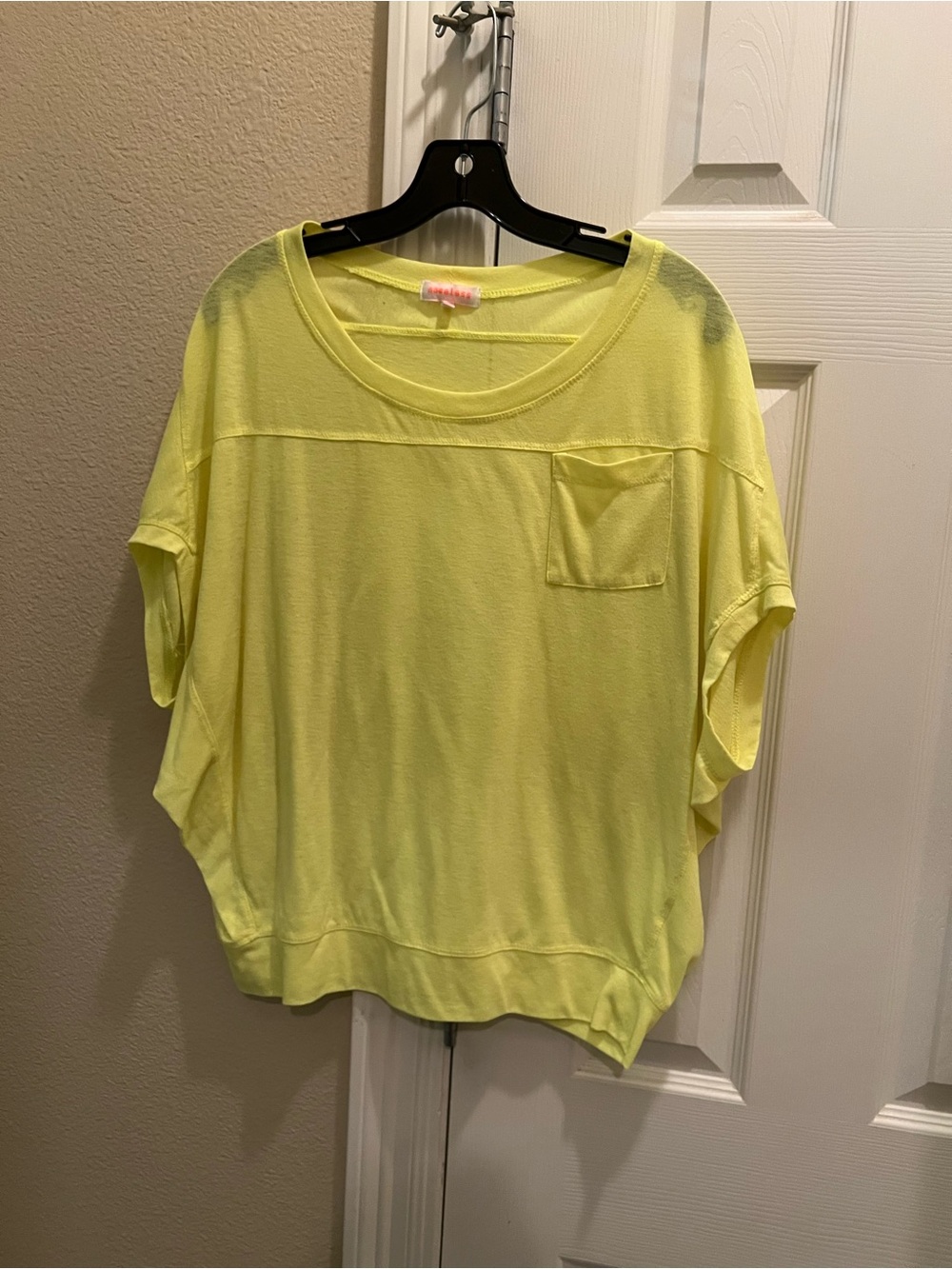 Relaxed Neon Yellow Women’s Short Sleeve Pocket Tee